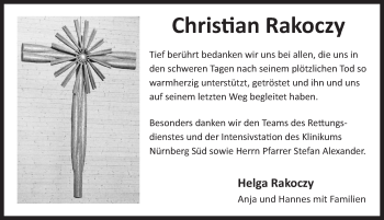 Traueranzeige von Christian Rakoczy von Pegnitz-Zeitung